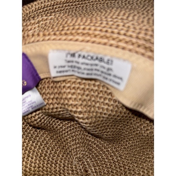 David and Young Sun Hat Womens One Size Beige Packable Wide Brim Floppy travel - Picture 3 of 7